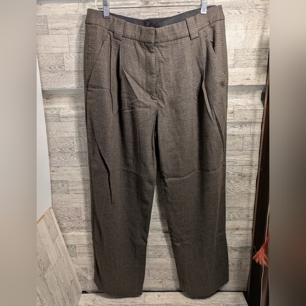 A.L.C. Women's Brown Checkered Pants Size 10